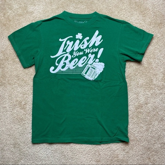 Irish You Were Beer St Patrick’s Day Green Tee - Picture 1 of 4